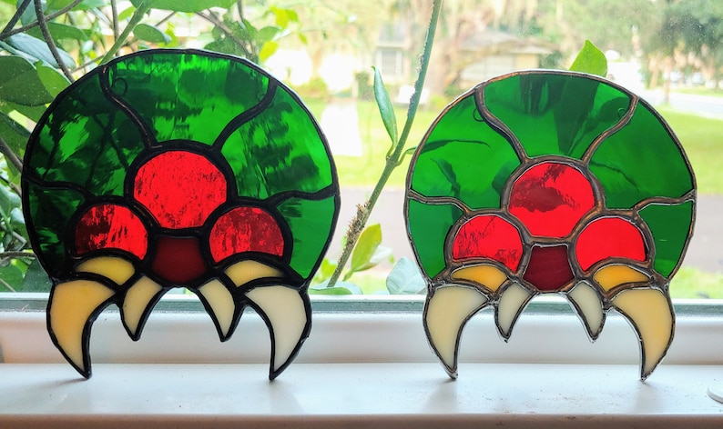 The Last Metroid Stained Glass Suncatcher Video Games image 1