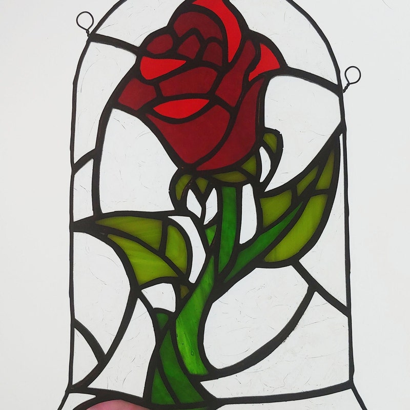 Beauty and the Beast Rose Glass Etsy