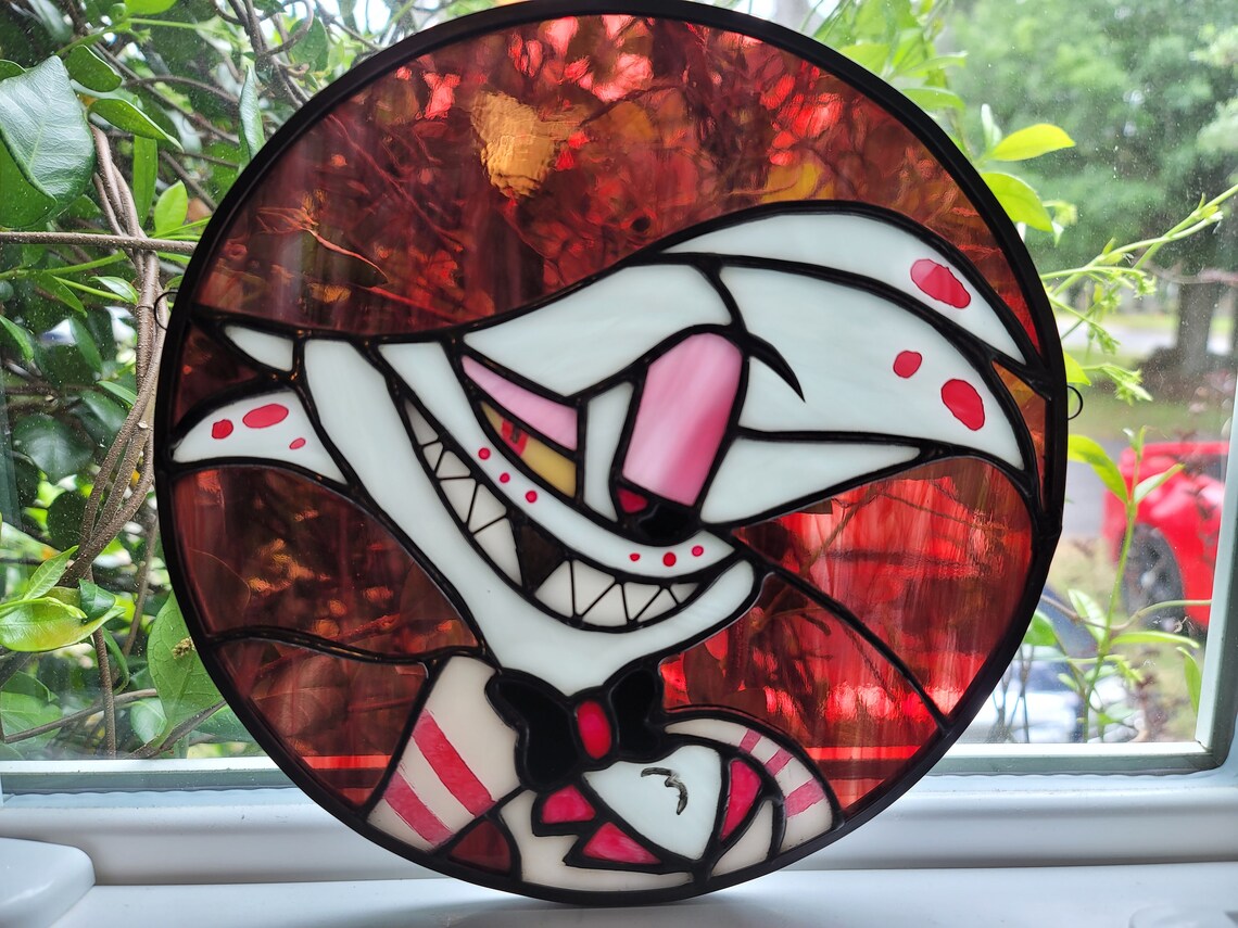 Ready to Ship! Angel Dust | Hazbin Hotel Adult Cartoon | Stained Glass ...