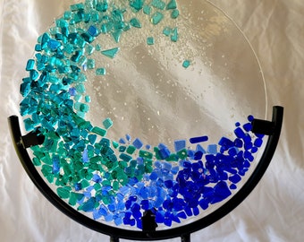 Tsunami | Fused Glass Ocean Wave Art