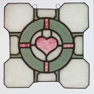 My Companion Cube | Stained Glass Geeky | Portal Glados