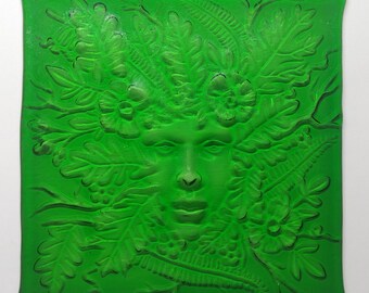 Lady in the Woods, Fused Glass Art