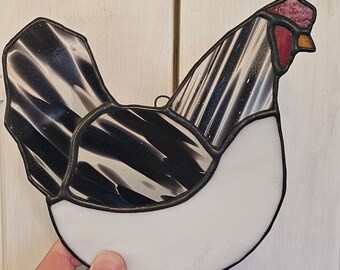 Round Chicken | Stained Glass Suncatcher | Cute Gift