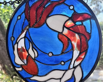 Balance | Koi Fish | Stained Glass Artwork | Suncatcher