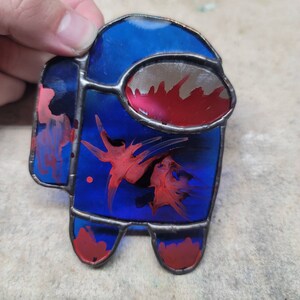 Someone&#39;s Suspicious | Crewmate Imposter | Among Us | Video Game Art | Stained Glass Suncatcher