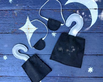 Pirate Hook and Eyepatch Set Kids and Adult Sizes
