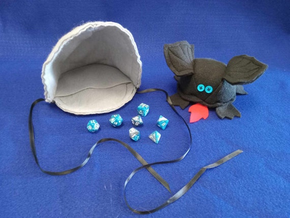 Dragon and Dice in Cave Dice Bag Set ~ Dragon Stuffy and Dice