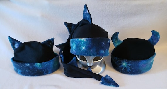 Galaxy Print Hats ~ Dragon, Cat and Horned ~ Limited Edition