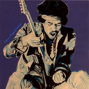 Jimi Hendrix limited edition signed numbered original painting Gicleé art prints