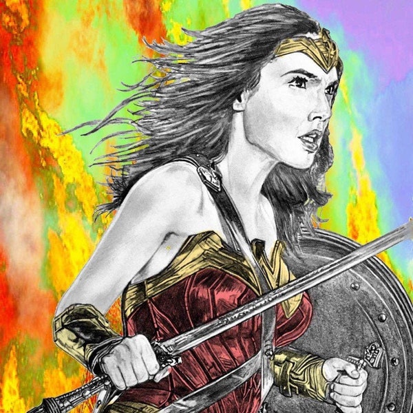 Wonder Woman DC Gal Gadot Justice League Limited Edition hand signed/numbered art Giclee prints