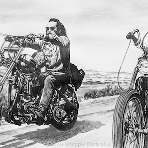 Easy Rider Limited Edition hand signed/numbered sketch art Giclee prints Dennis Hopper Peter Fonda