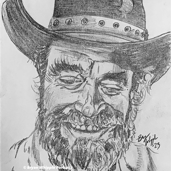 Jack Elam Cowboy Western original sketch limited edition signed numbered Gicleé art prints