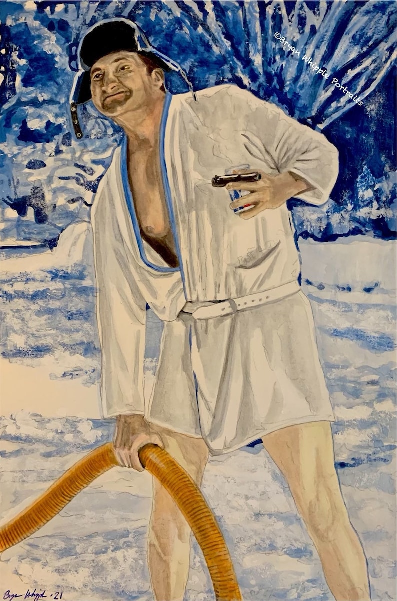 Cousin Eddie National Lampoons Christmas Vacation Randy Quaid limited edition signed numbered original painting Gicleé art prints image 1