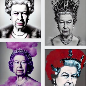 Queen Elizabeth II original artwork limited edition signed numbered Gicleé art prints