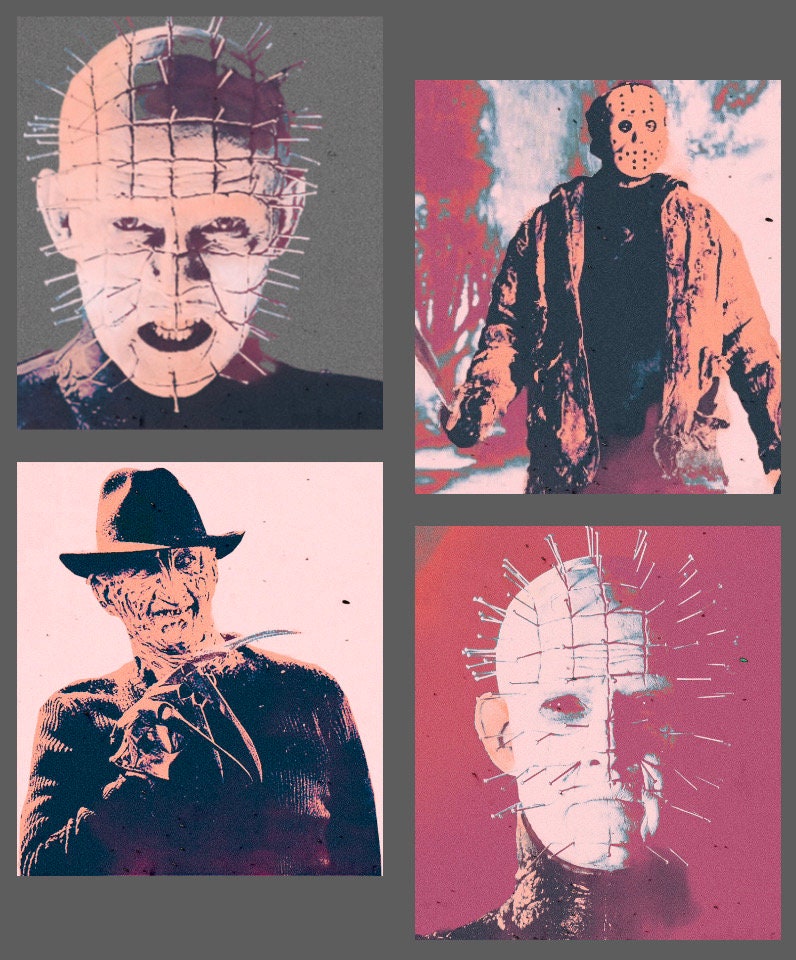 Hellraiser Pinhead/ Freddy Krueger/ Jason Friday 13th Popart