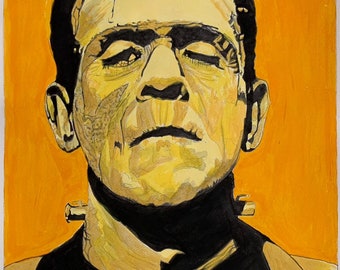 Frankenstein’s Monster “Creature Double Feature” series original painting art prints 2 variations