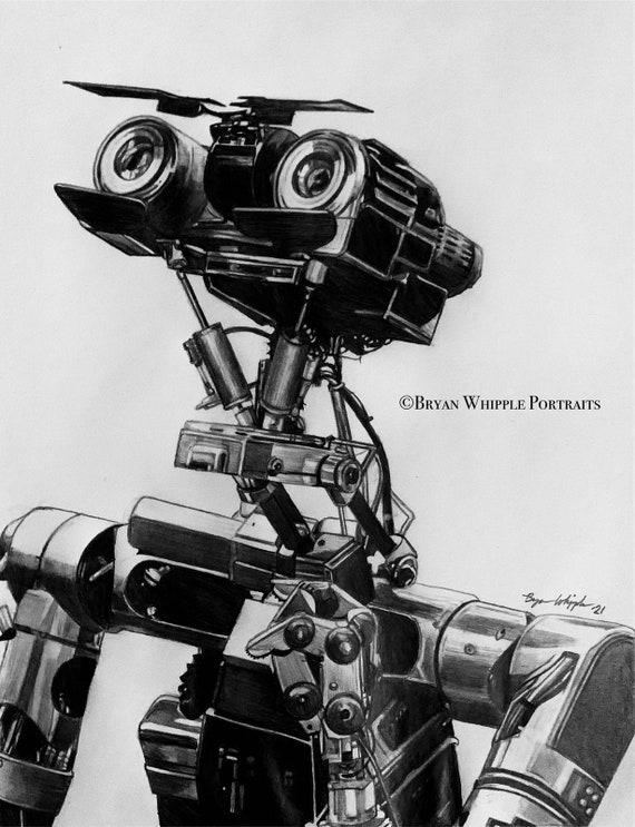 Johnny 5 Short Circuit 1988 Original Sketch Gicleé Art
