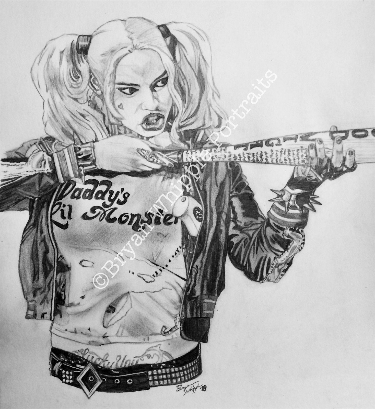 Harley Quinn Dessin Noir Et Blanc