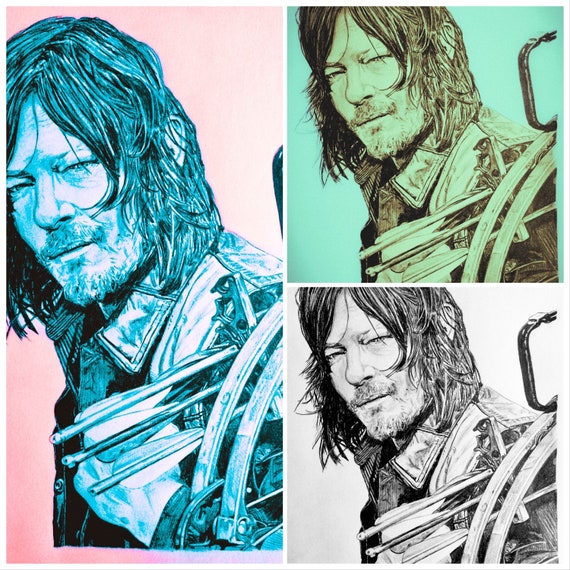 鉛筆画　The Walkng Dead-Darly Dixon Daryl Dixon Pencil Drawing - The Walking Dead Fine Art