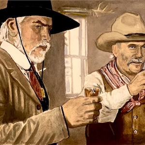 Woodrow Call and Gus McCrae Lonesome Dove  portrait painting limited edition signed numbered Gicleé art prints
