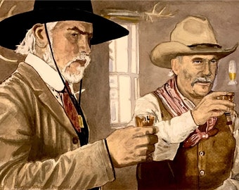 Woodrow Call and Gus Mccrae Lonesome Dove Portrait Painting