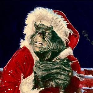 How the Grinch Stole Christmas Jim Carrey original painting Gicleé art prints