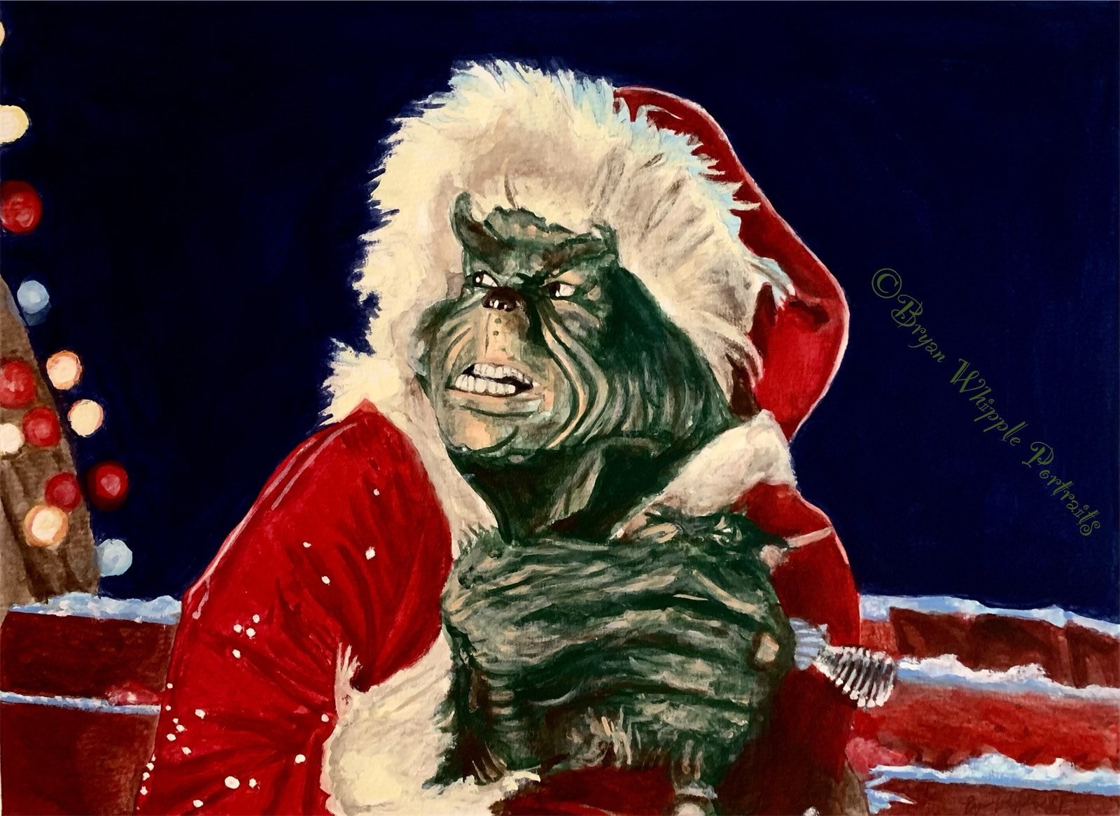 How the Grinch Stole Christmas Jim Carrey Original Painting Gicle