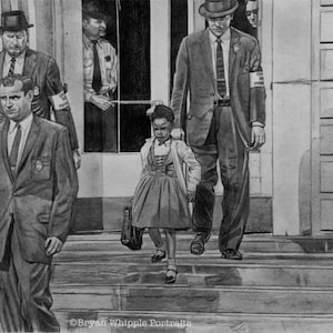 Ruby Bridges civil rights black history hero Limited Edition hand signed/numbered art sketch Giclee prints
