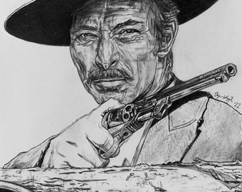 Lee Van Cleef Angel Eyes the Bad originalskiss Giclée-konsttryck