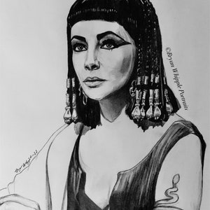 Elizabeth Taylor Cleopatra original sketch limited edition signed numbered Gicleé art prints