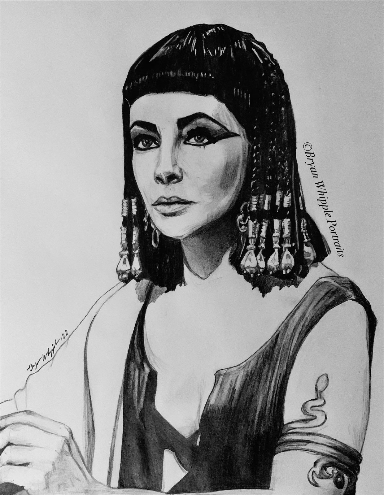 Elizabeth Taylor Cleopatra Original Sketch Limited Edition Signed