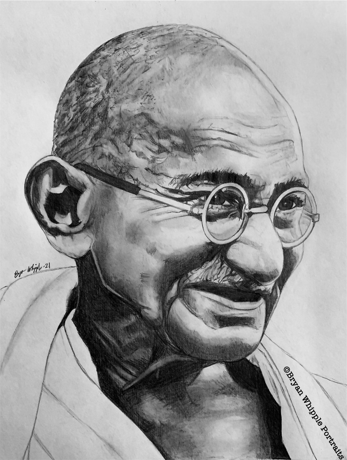 Awesome Pencil Sketch of Mahatma Gandhi | DesiPainters.com