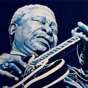 B.B. King Lucille blues legend limited edition signed numbered original painting Gicleé art prints