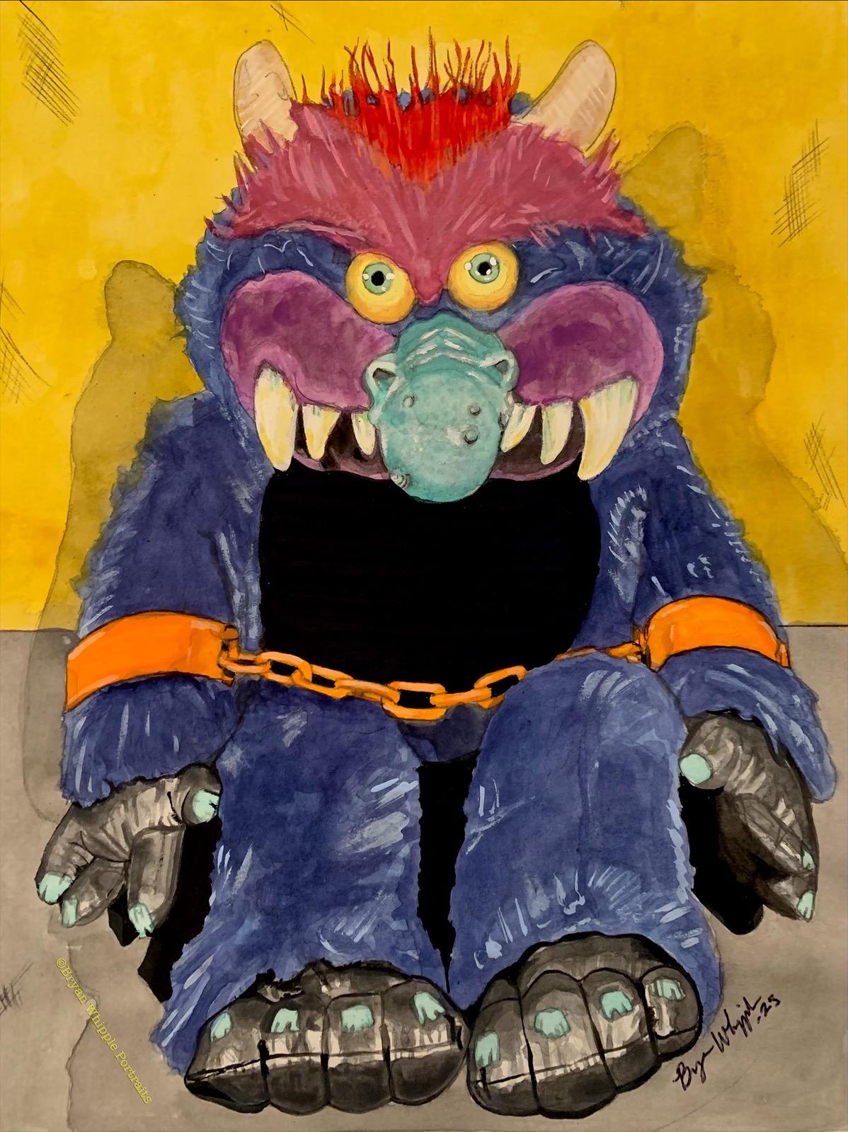 My Pet Monster 1980s 1990s Plushie Toy Acrylic Painting Art Prints