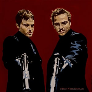 The Boondock Saints Norman Reedus Sean Patrick Flanery pintura original edición limitada firmada numerada impresiones artísticas Gicleé