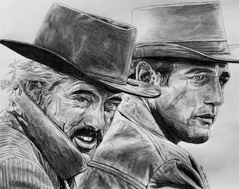 Butch Cassidy and the Sundance Kid Robert Redford Paul Newman Gicleé Kunstdruck