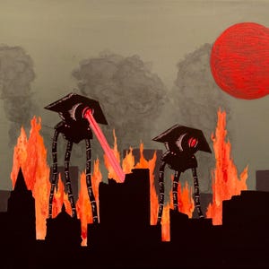 H.G. Wells “The War of the Worlds” original painting limited edition signed numbered Gicleé art prints