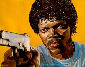 Pulp Fiction Jules Samuel L Jackson pintura original edición limitada firmada numerada impresiones artísticas Gicleé