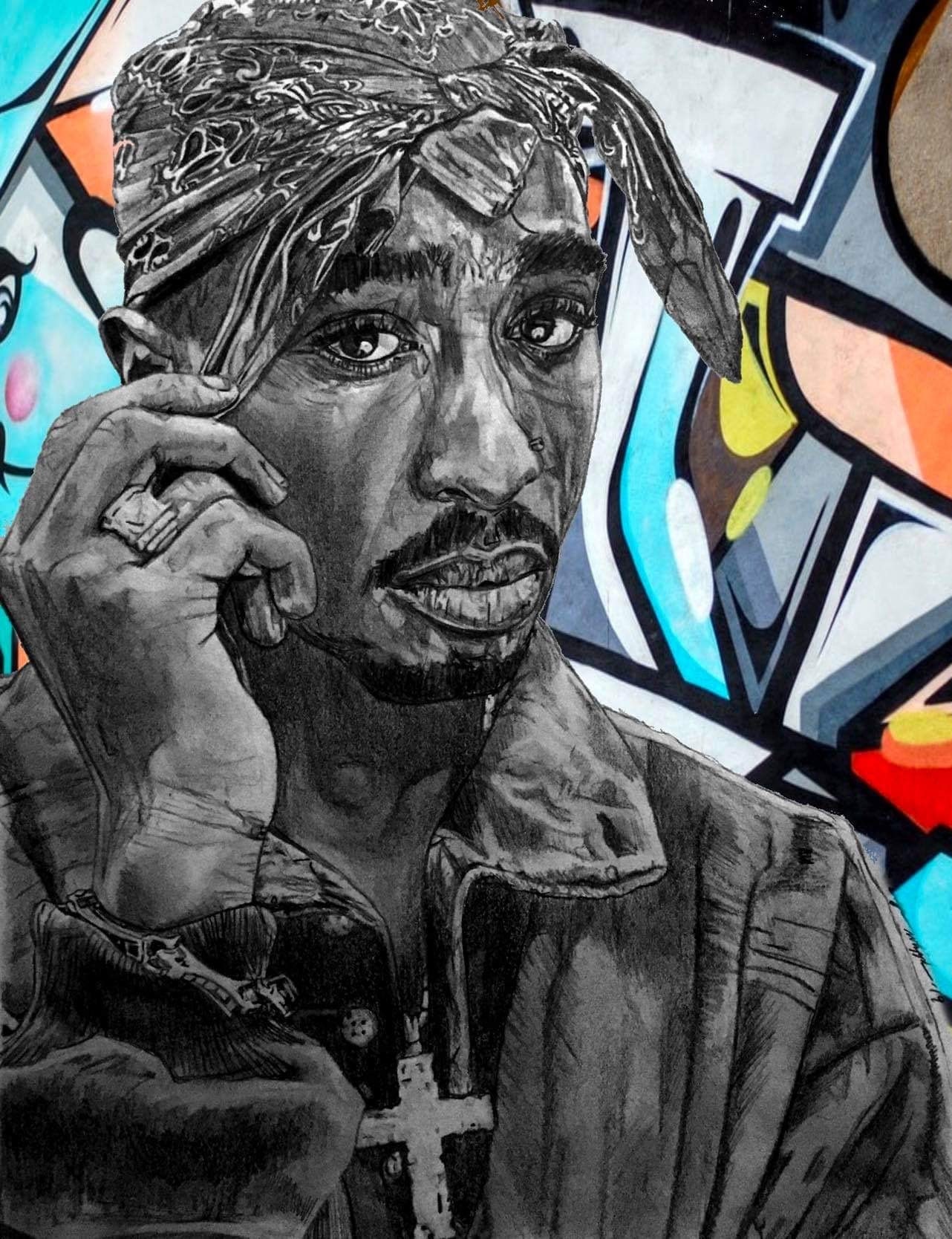 2pac Limited Edition Hand Signed/numbered Artwork Portrait Giclee