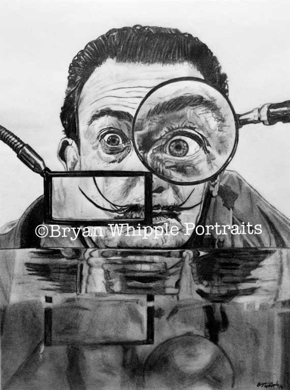 サルバドール・ダリのスケッチ肖像画またはトリビュート絵画限定版