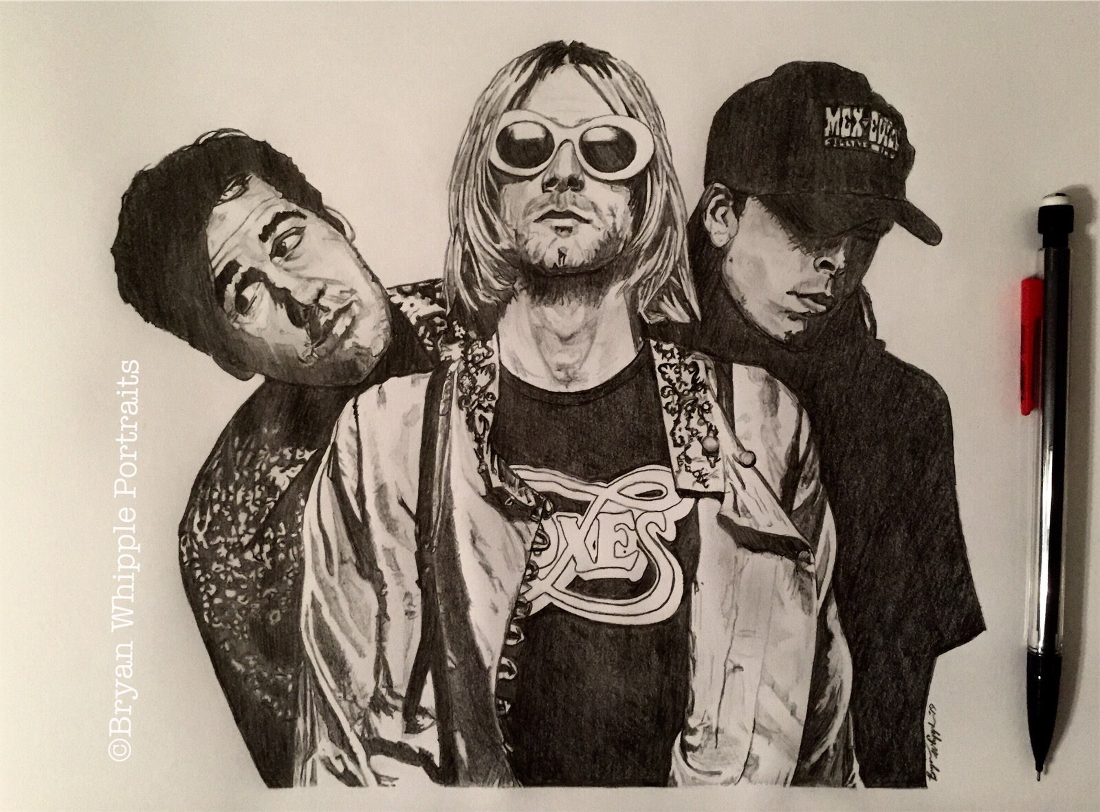 ミュージシャン NIRVANA 1996 MONOCHROME PORTRAIT DELTAXL