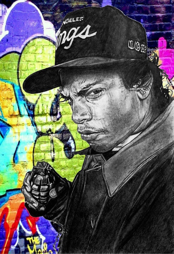 Eazy-e NWA Rap Hip Hop Limited Edition Hand Signed/numbered Art Sketch  Giclee Prints 