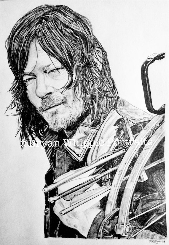 Daryl Dixon Walking Dead Sketch Portrait Print - Etsy Daryl Dixon Walking Dead Sketch Portrait Print - Etsy