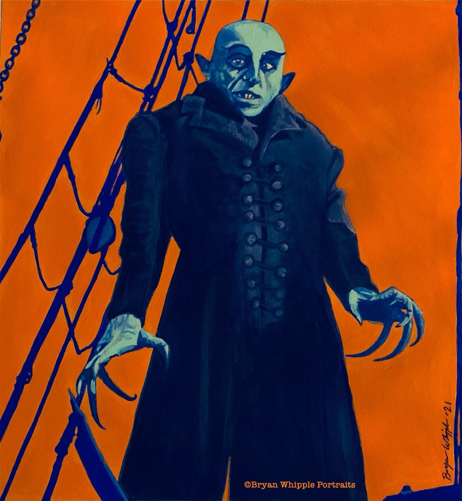 Nosferatu 1922 Classic Vampire Original Painting Gicleé Art Etsy