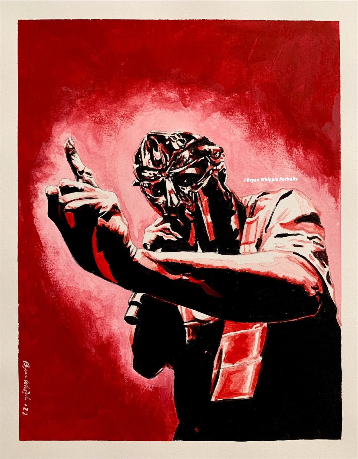 MF DOOM Madvillain Rapper Original Painting Limited Edition Signed