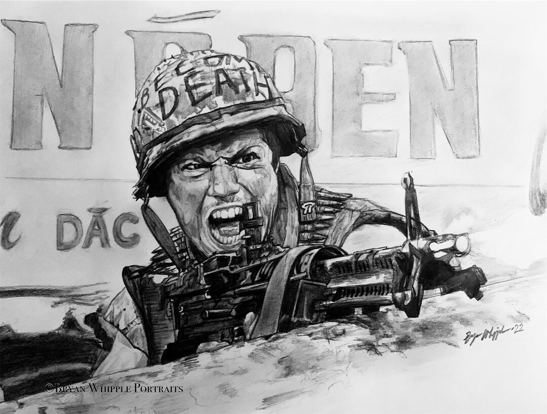 Full Metal Jacket Adam Baldwin Animal Mother Original Drawing Limited  Edition Signed Numbered Gicleé Art Prints