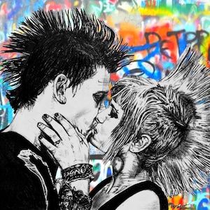 Renegade Romance Punk Rock Mohawk Limited Edition hand signed/numbered artwork sketch print