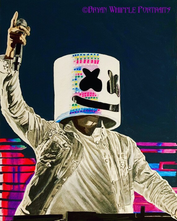 Marshmello DJ Original Painting Gicleé Art Prints Etsy