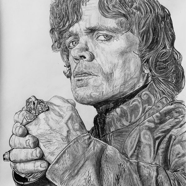 Tyrion Lannister Peter Dinklage The Imp Game of Thrones sketch portrait limited edition signed numbered Gicleé art print