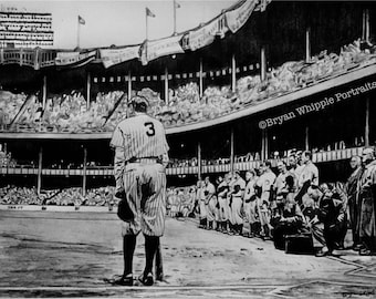 Dernière apparition de Babe Ruth au Yankee Stadium en édition limitée, signée/numérotée à la main, Impressions jet d'encre